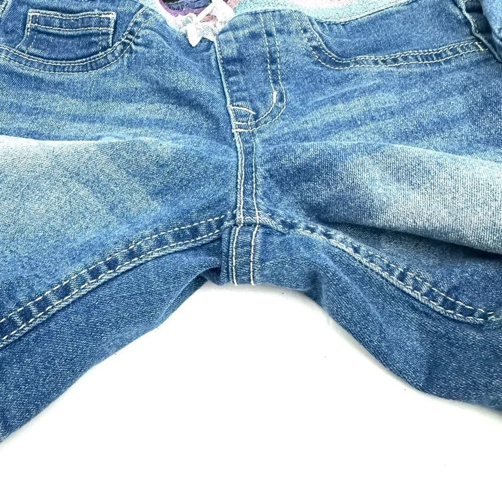Girls blue jean shorts set of 2 Wonder Nation & Studio V Sz M 7/8